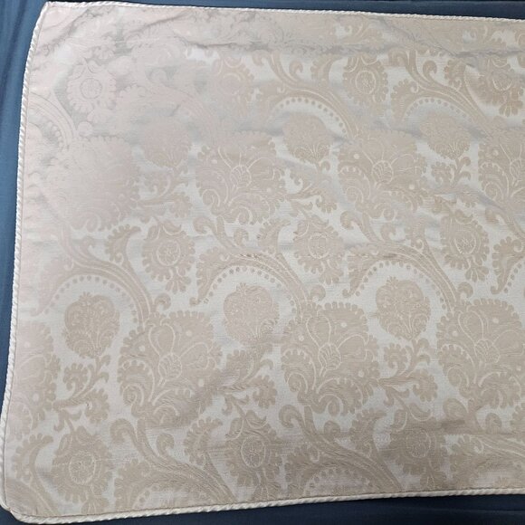 Floral Embroidered Decorative Pillow Cover Sham Case Queen Ivory Cream Set 21x33 - Picture 3 of 10